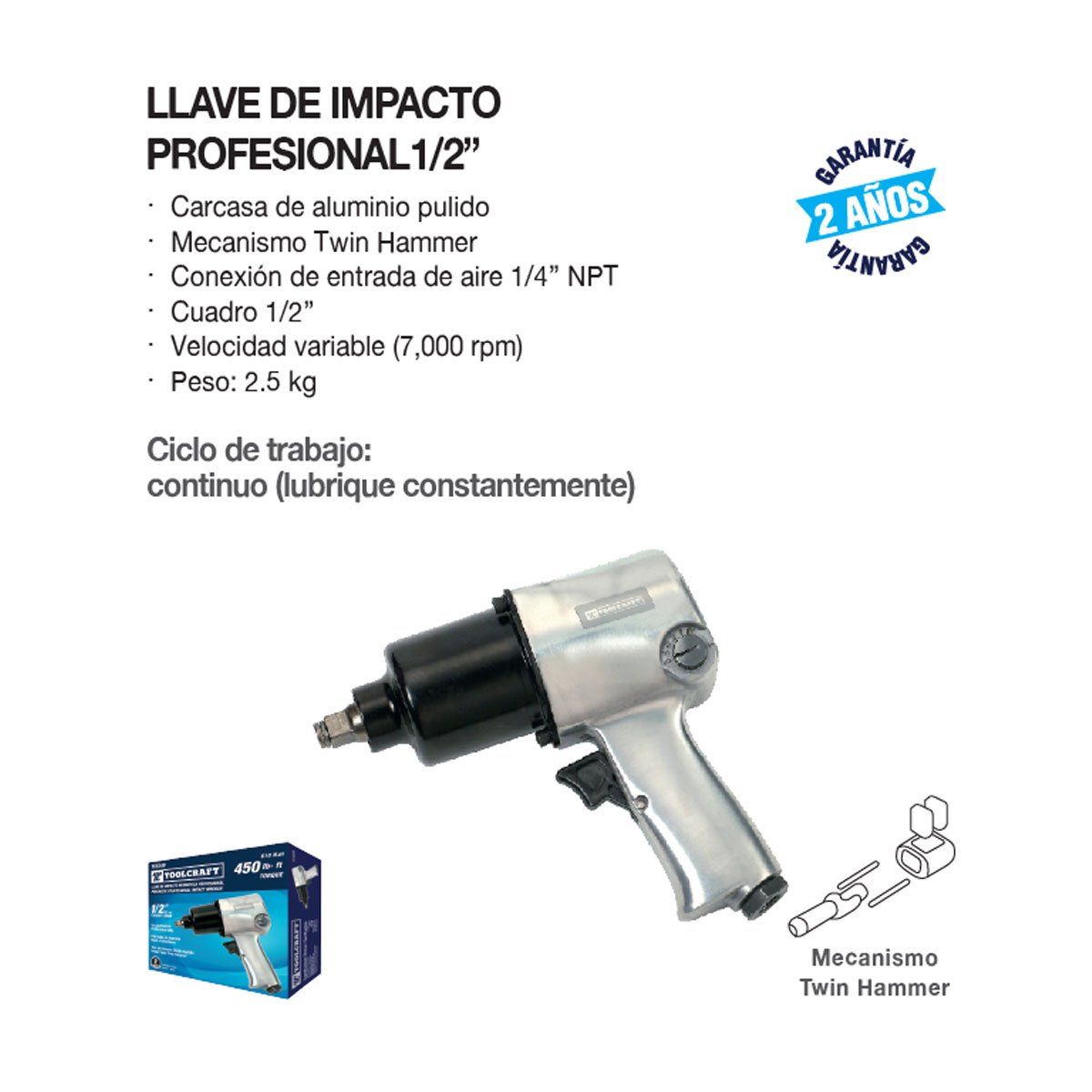 Llave De Impacto Neumatica 1/2" TC5348