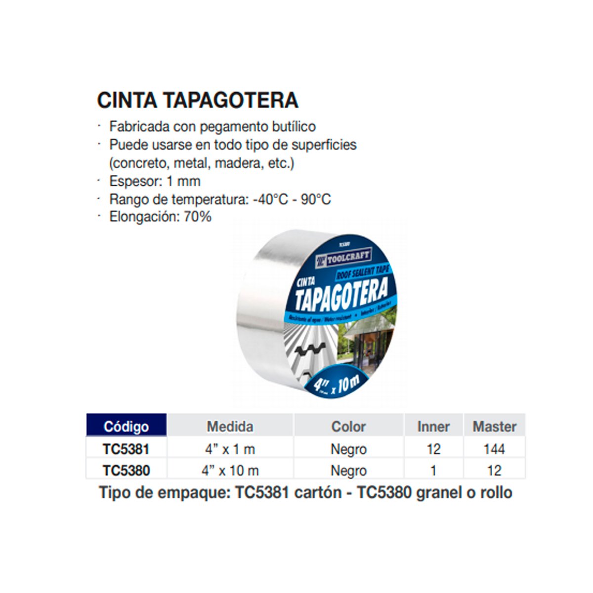 Cinta Tapagotera Tc5380 4 X 10M