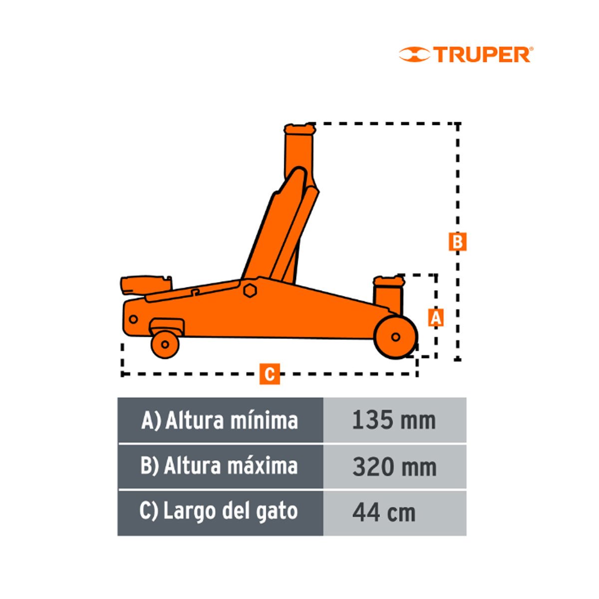 Gato Prof Tipo Zorra Truper 14944 2 Ton - Imagen 2