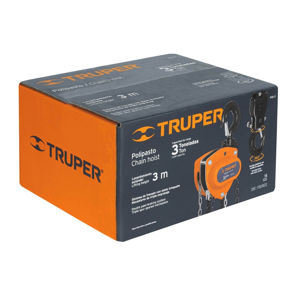 Diferencial 3 Ton Truper 16827 Levantamiento 3M Estandar - Imagen 3